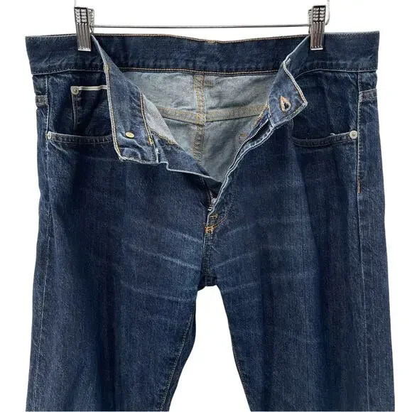 EIDOS Men’s Napoli Made in Italy 100% Cotton Dark Wash Euro 5 Pocket Jeans 36